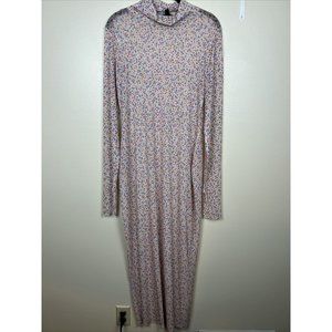NEW AFRM Shailene Midi Dress  FLORAL MESH LONG SLEEVE SIZE XL See Description